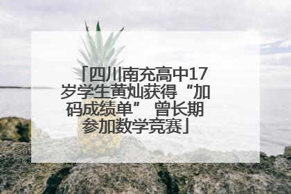 四川南充高中17岁学生黄灿获得“加码成绩单” 曾长期参加数学竞赛