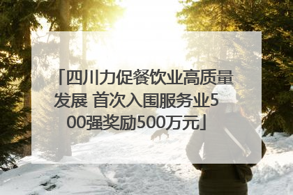 四川力促餐饮业高质量发展 首次入围服务业500强奖励500万元