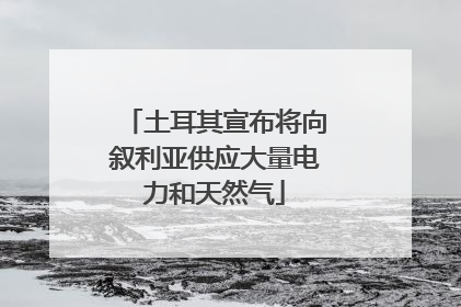 土耳其宣布将向叙利亚供应大量电力和天然气