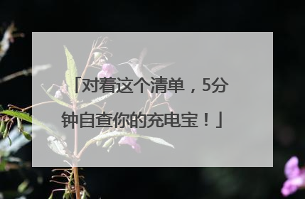对着这个清单，5分钟自查你的充电宝！