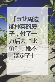 寻找周边能种菜的房子，付了一万后去“比价”，她不淡定了