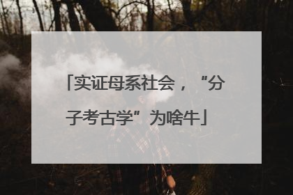 实证母系社会，“分子考古学”为啥牛