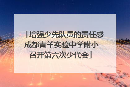 增强少先队员的责任感 成都青羊实验中学附小召开第六次少代会