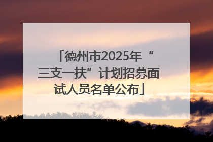 德州市2025年“三支一扶”计划招募面试人员名单公布