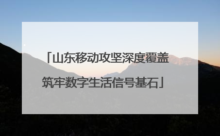 山东移动攻坚深度覆盖 筑牢数字生活信号基石