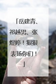 岳建青、祁越男、张煜婷！狠狠表扬你们！