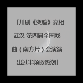 川剧《变脸》亮相武汉 第四届全国戏曲（南方片）会演演出过半频掀热潮