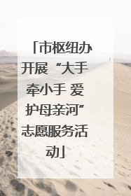 市枢纽办开展“大手牵小手 爱护母亲河”志愿服务活动