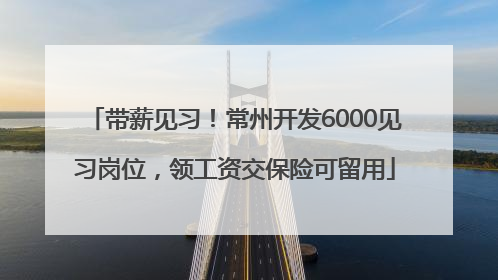 带薪见习！常州开发6000见习岗位，领工资交保险可留用