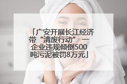 广安开展长江经济带“清废行动” 一企业违规倾倒500吨污泥被罚8万元