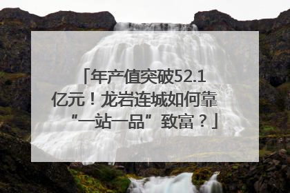 年产值突破52.1亿元！龙岩连城如何靠“一站一品”致富？
