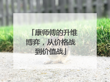 康师傅的升维博弈，从价格战到价值战