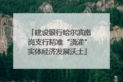 建设银行哈尔滨南岗支行精准“浇灌”实体经济发展沃土