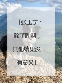 张玉宁：除了胜利，其他结果没有意义