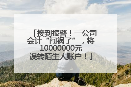 接到报警！一公司会计“闯祸了”，将10000000元误转陌生人账户！