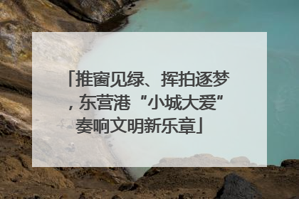 推窗见绿、挥拍逐梦，东营港“小城大爱”奏响文明新乐章