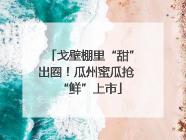 戈壁棚里“甜”出圈！瓜州蜜瓜抢“鲜”上市