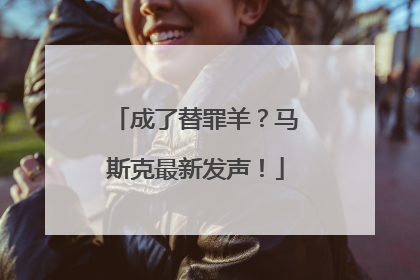 成了替罪羊？马斯克最新发声！