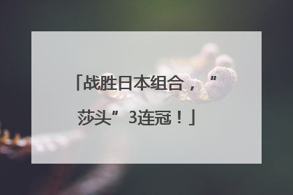 战胜日本组合，“莎头”3连冠！