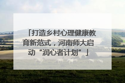 打造乡村心理健康教育新范式，河南师大启动“润心者计划”