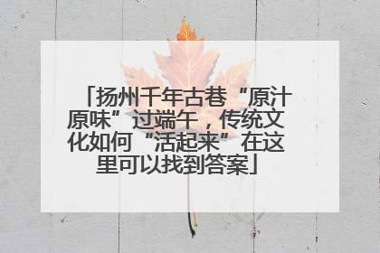 扬州千年古巷“原汁原味”过端午，传统文化如何“活起来”在这里可以找到答案
