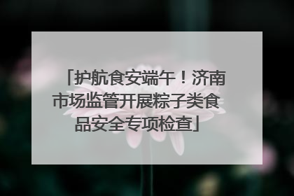 护航食安端午！济南市场监管开展粽子类食品安全专项检查