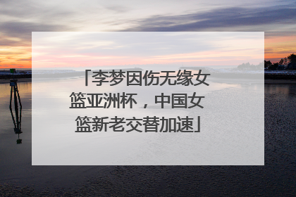 李梦因伤无缘女篮亚洲杯，中国女篮新老交替加速