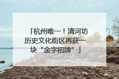 杭州唯一！清河坊历史文化街区再获一块“金字招牌”
