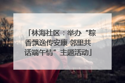 林海社区：举办“粽香飘逸传安康 邻里共话端午情”主题活动