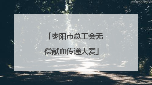 枣阳市总工会无偿献血传递大爱