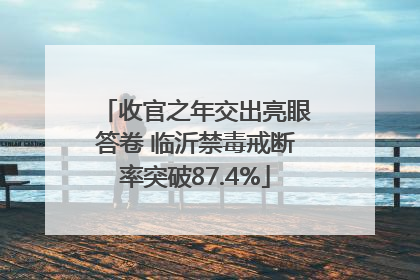 收官之年交出亮眼答卷 临沂禁毒戒断率突破87.4%