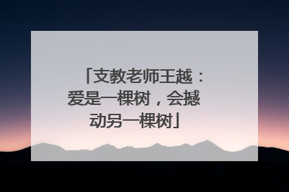 支教老师王越：爱是一棵树，会撼动另一棵树