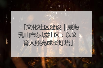文化社区建设｜威海乳山市东城社区：以文育人照亮成长灯塔