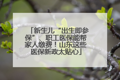 新生儿“出生即参保”、职工医保能帮家人缴费！山东这些医保新政太贴心