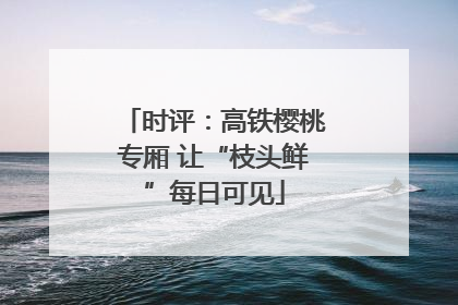 时评：高铁樱桃专厢 让“枝头鲜”每日可见