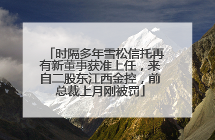 时隔多年雪松信托再有新董事获准上任，来自二股东江西金控，前总裁上月刚被罚