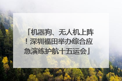 机器狗、无人机上阵！深圳福田举办综合应急演练护航十五运会
