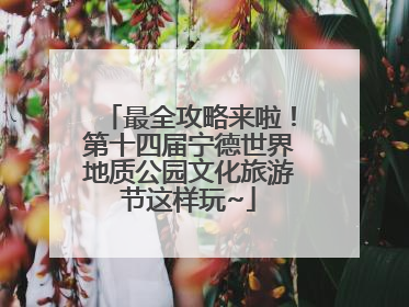 最全攻略来啦！第十四届宁德世界地质公园文化旅游节这样玩~