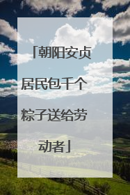 朝阳安贞居民包千个粽子送给劳动者