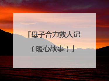 母子合力救人记（暖心故事）