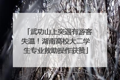 武功山上突遇有游客失温！湖南高校大二学生专业救助操作获赞