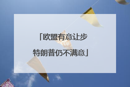 欧盟有意让步 特朗普仍不满意