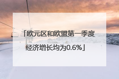 欧元区和欧盟第一季度经济增长均为0.6%
