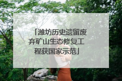 潍坊历史遗留废弃矿山生态修复工程获国家示范