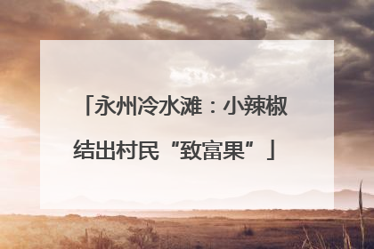 永州冷水滩：小辣椒结出村民“致富果”
