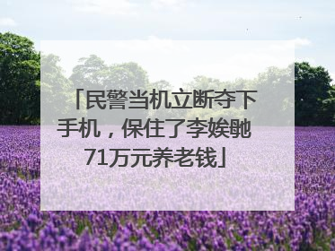 民警当机立断夺下手机，保住了李娭毑71万元养老钱