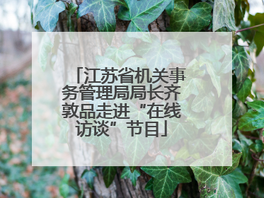 江苏省机关事务管理局局长齐敦品走进“在线访谈”节目