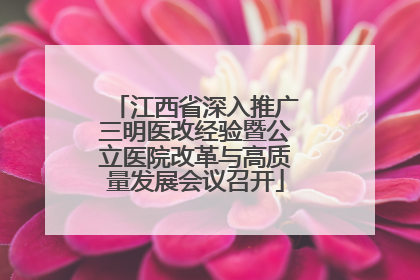 江西省深入推广三明医改经验暨公立医院改革与高质量发展会议召开