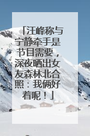汪峰称与宁静牵手是节目需要，深夜晒出女友森林北合照：我俩好着呢！