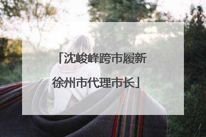 沈峻峰跨市履新徐州市代理市长